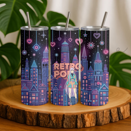 Retro Pop 20oz Skinny Tumbler Pikolelie Pikolelie Tumbler