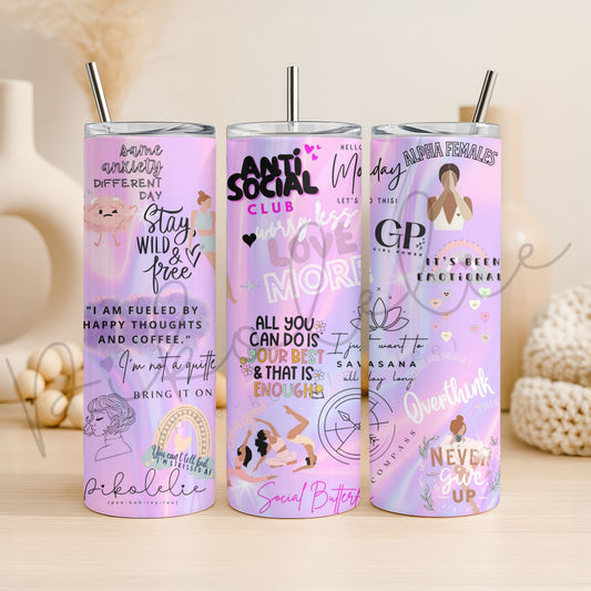 Girl Sticker 20oz Skinny Tumbler Pikolelie Pikolelie Tumbler