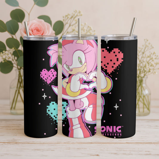 Pink Heart Babe 20oz Skinny Tumbler Pikolelie Pikolelie Tumbler