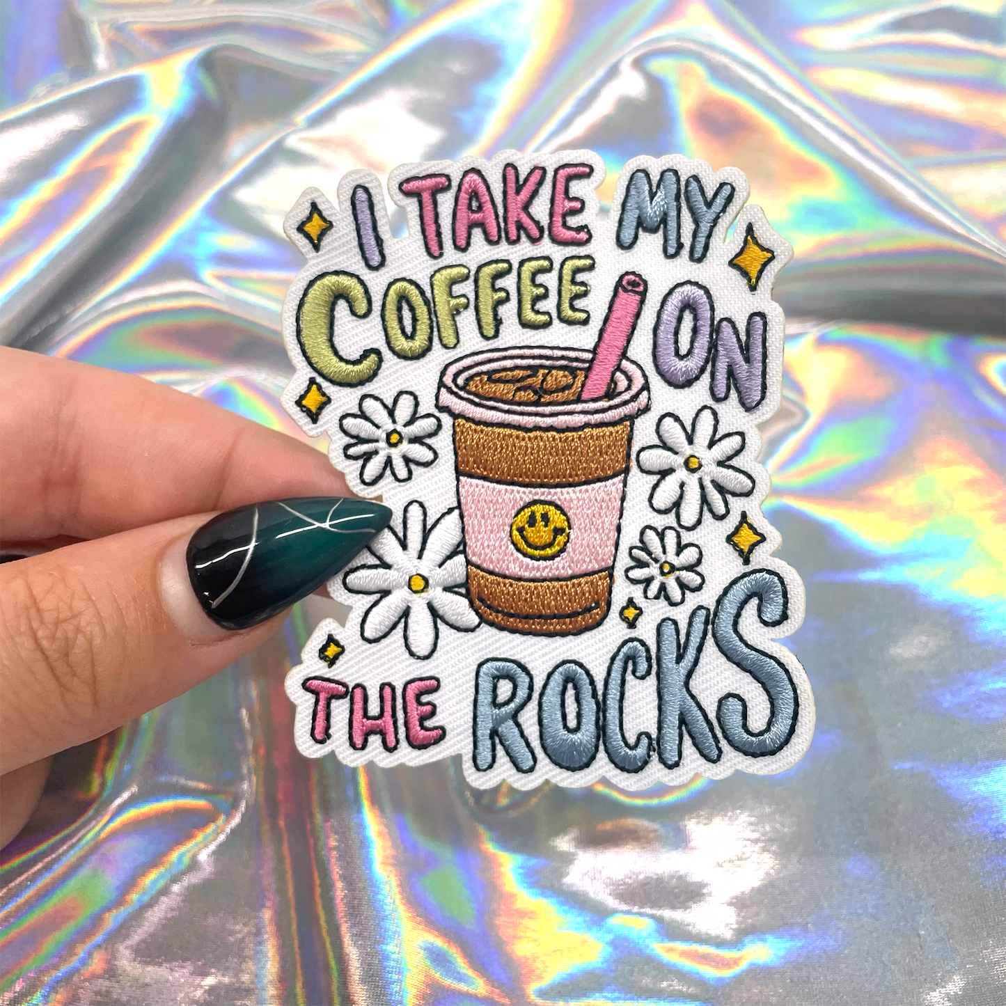 I Take My Coffee On The Rocks Iron On Patch The Crafty Engineer Pikolelie