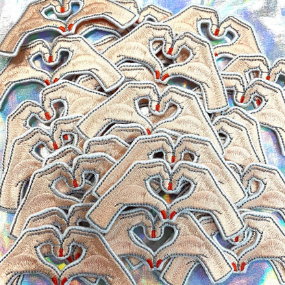 Heart Hands Embroidered Patch Iron-On for Hats The Crafty Engineer Pikolelie