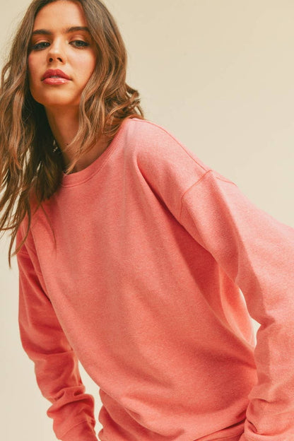Blank Long Sleeve Sweatshirt: SEA PINK / S Honestee Pikolelie