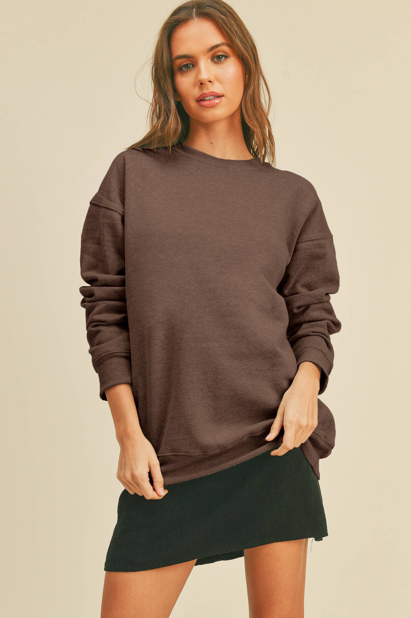Blank Long Sleeve Sweatshirt: SEA PINK / S Honestee Pikolelie
