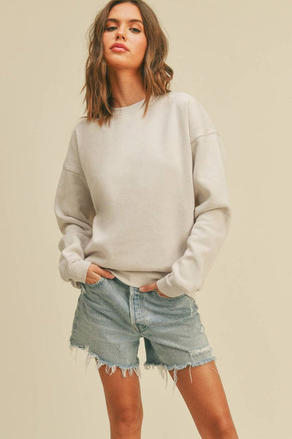 Blank Long Sleeve Sweatshirt: SEA PINK / L Honestee Pikolelie