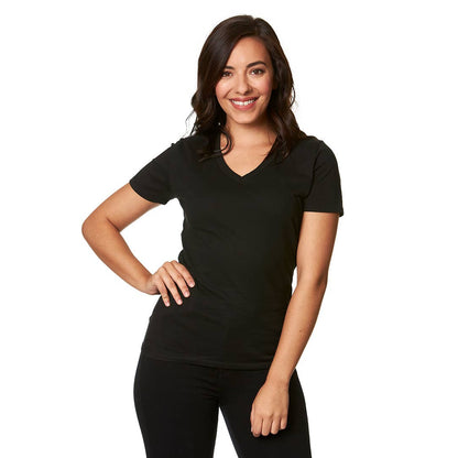 4002 - Women's Essential V-Neck Tee: Black / Large Smart Blanks Pikolelie