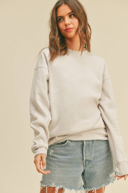 Blank Long Sleeve Sweatshirt: SEA PINK / S Honestee Pikolelie