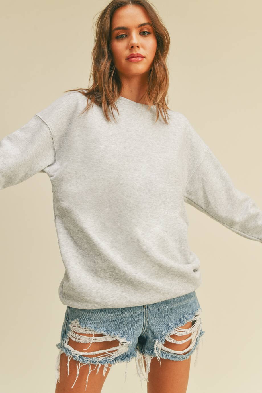 Blank Long Sleeve Sweatshirt: SEA PINK / S Honestee Pikolelie